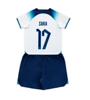 Maillot de foot Angleterre Bukayo Saka #17 Domicile enfant Monde 2022 Manches Courte (+ pantalon court)
